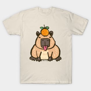 Capybara smile with orange T-Shirt